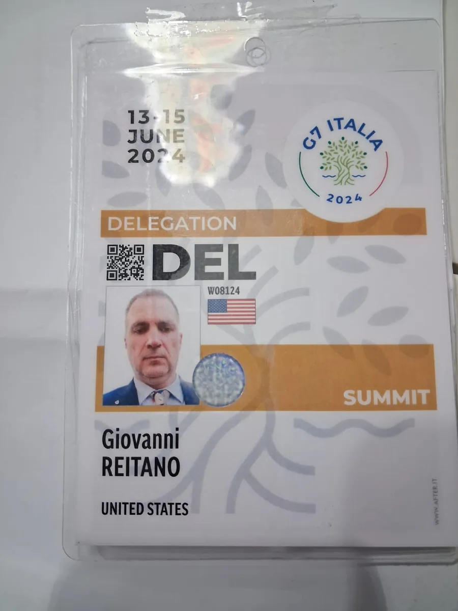 L'accredito del G7 Italia del 2024, per la delegazione degli Stati Uniti